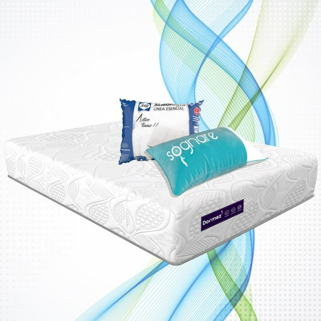 Colchón Glassy Dormez King Size + 1 Almohada Songare + 1 Almohada Serta CoolGel