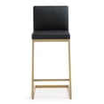 thumbnail image 4 of TOV Furniture Parma Black Vegan Leather Counter Stool with Gold Legs - Set of 2, 4 of 10
