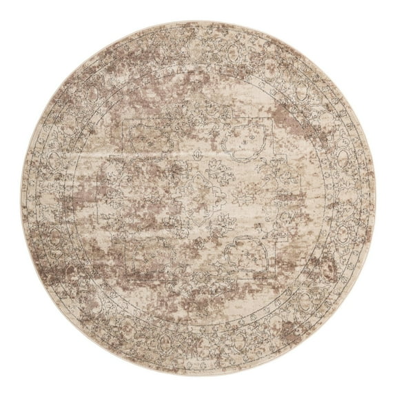 Unique Loom Portland Collection Area Rug - Canby (7' 1" Round Ivory/Beige)