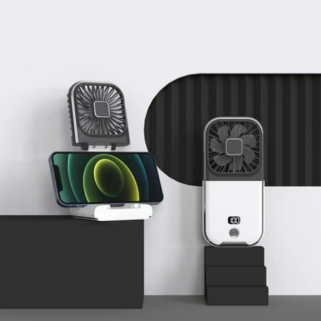 

3 In1 Portable Hand- Fan 3000Mah Multifunctional Folding Fan Mobile Phone Bracket Charging Treasure Fan for Office-A