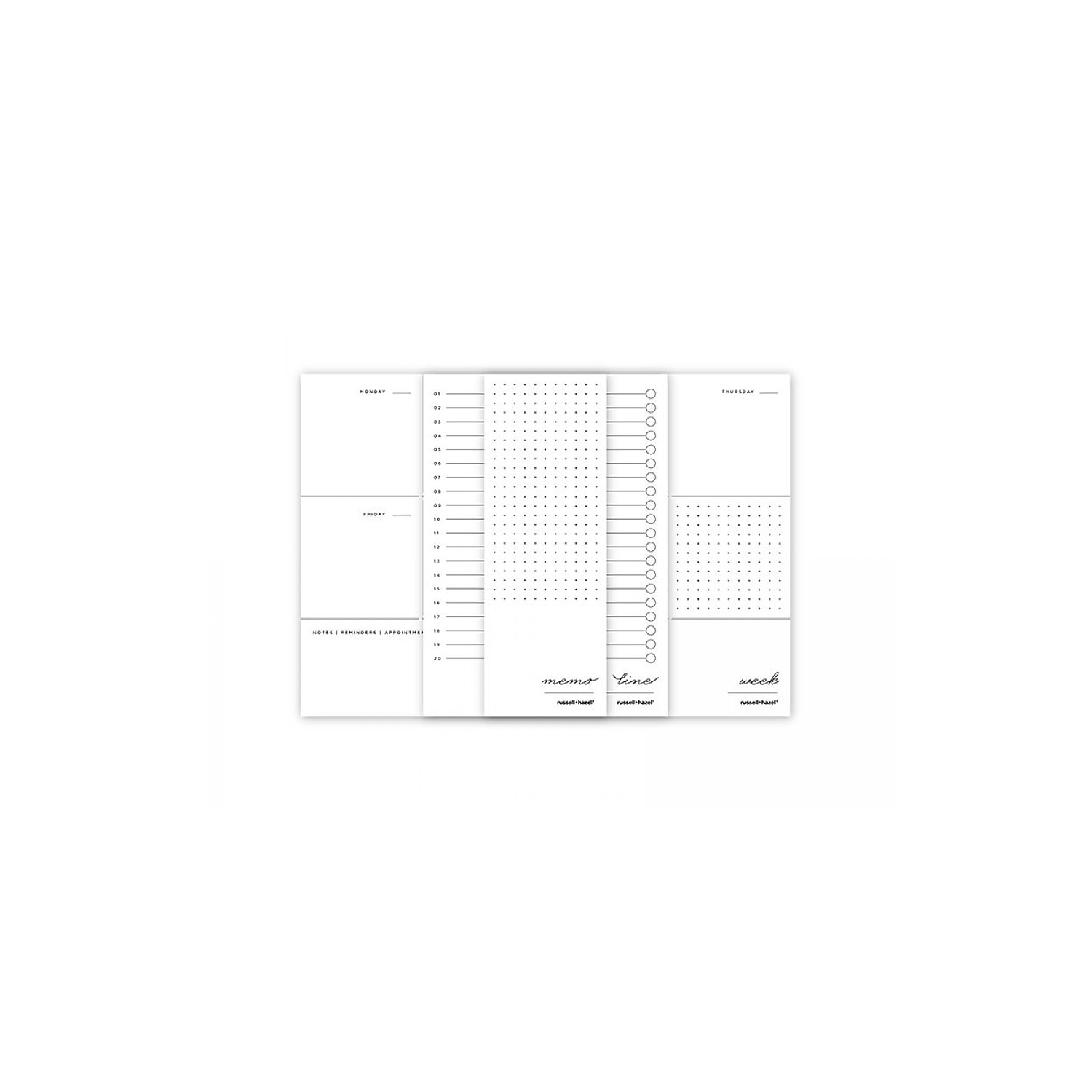 Russell+Hazel In Due Time Notepads White/Gold 80 Sheets/Pad 3 Pads/Set (27619)
