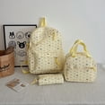 thumbnail image 5 of EDFRWWS 3Pcs Nylon Polka Dot Bow Backpack with Lunch Box And Pencil Case Students Bookbags Sets Large Capacity (Yellow), 5 of 10