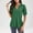 #096-Green, variant on V-Neck Short Sleeve Blouse for Women, Loose Fit Casual Top with Button Front, Breathable Soft Shirt for Office and Daily Wear