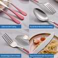 thumbnail image 2 of MDEALY 20-Piece Pink Silverware Set for 4, 18/0 Stainless Steel Flatware Cutlery Utensils Set, Include Dinner Knives,Dinner Forks,Dinner Spoons,Salad Forks,Teaspoons,Dishwasher Safe, 2 of 6