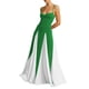 thumbnail image 1 of Vestido de fiesta EEMEII con tirantes finos, retazos, verde y blanco, 1 of 9