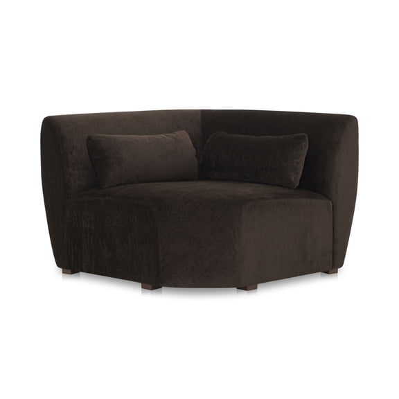 Moe's Home Collection Amelia Corner Chair Espresso Fabric Corner Chairs