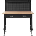 thumbnail image 1 of KFFKFF Adjustable Workstation, Height Range 28-39.5", Designed for Garage Use, Constructed from Oak Plank & Carbon Steel, Robust Workstation with 2000lbs Load Limit, Crafted from Hardwood, 1 of 9