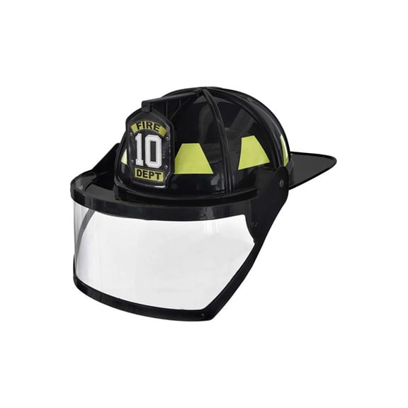 Black Firefighter Costume Adult Helmet | Firefighter Accessories