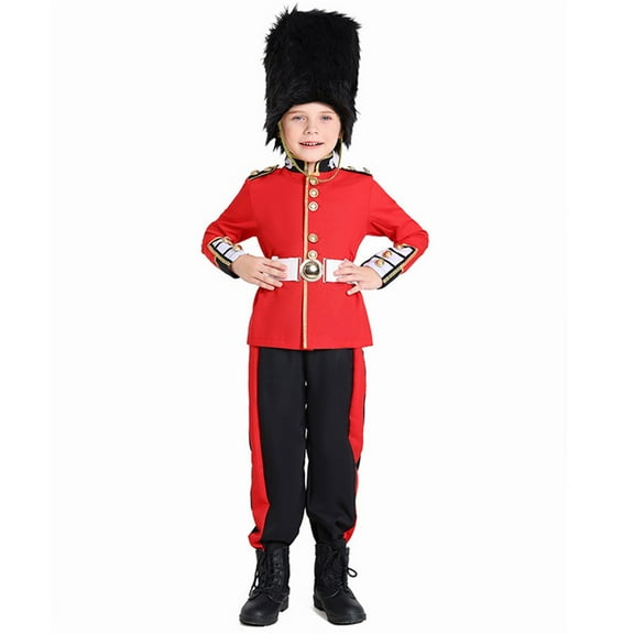 Landzoo One Child British Guard For Boys Official Dress With Tunic Hat Cozy Stylish Boy’s Outfit Set 7-8 Years
