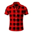 thumbnail image 2 of LEKWK Mens Button Down Short Sleeve Shirt Lightweight Wrinkle Free Casual Plaid T-Shirts Breathable Loose Fit Stretch Dress Shirts Summer Business Outfits, 2 of 3