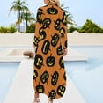 thumbnail image 5 of 2024 Happy Haunts Chiffon Dress Halloween Pumpkins Dresses Woman Long Sleeve Street Fashion V Neck Design Oversize Casual Dress, 5 of 7