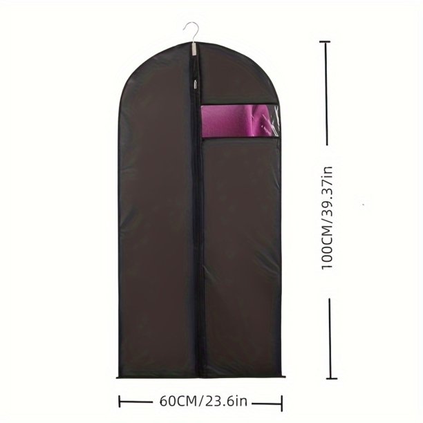 SHAOSZC - 5 bolsas duraderas para colgar ropa con ventana, portátiles, para proteger trajes, camisas, vestidos, abrigos, organizadores domésticos para dormitorio, armario, dormitorio
