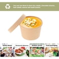 thumbnail image 5 of 20pcs Bowls de papel de kraft desechables para llevar Tazones de embalaje para llevar Tazones de sopa portátiles, 5 of 5