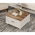 thumbnail image 4 of FITUEYES Storage Wood Coffee Table with Storage Cabinet and Hidden Compartment, White, 4 of 6