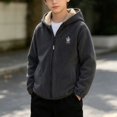 thumbnail image 2 of JZEJING Boys Jacket Cute Fleece Coat Long Sleeve Zip up Hooded Outerwear with Pocket Boy Clothes Size 2-12, 2 of 9