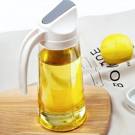 

Bigstone Leakproof Glass Oil Bottle Can Automatic Opening Seasoning Dispenser with Handle