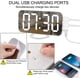 thumbnail image 4 of ZHAOCHENG Reloj despertador digital, pantalla grande LED de 6,5 pulgadas, espejo con modo de atenuación, brillo ajustable, 2 puertos de carga USB, botón de repetición grande para decoración del hogar,, 4 of 5