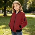 thumbnail image 3 of Enyan Teens Bomber Jacket Lightweight Casual Spring Fall Windbreaker Zip Up Coat with Pocket for Boys Girls, 3 of 9