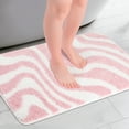 thumbnail image 2 of Unique Bargains Fashion Wave Pattern Bathroom Rug Mat Soft Absorbent Bath Carpet Non-Slip Pink 20" x 32", 2 of 6