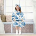 thumbnail image 7 of Dailycode Wearable Blanket Hoodie Oversized Sherpa Flannel Blankets with Pocket for 3-14 Year Old Butterflies and Cloud, 7 of 7