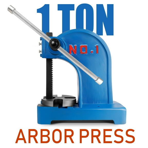 Arbor Press, 1 Ton Manual Lever Press , 5.5" Maximum Height, Cast Iron Heavy-duty Manual Desktop Arbor Press, Precision Hand Press for Stamping, Bending, Stretching, Forming