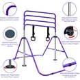 thumbnail image 2 of Expandable Gymnastics Bar for Kids - Height Adjustable Junior Training Bar for Home, Folding Gymnastic Horizontal Bars Equipment Purple, 2 of 8