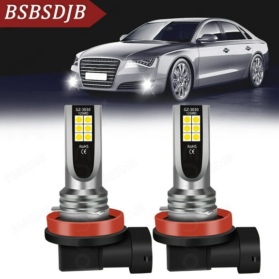For Honda Civic 2006-2019 LED Fog Light Bulbs 6000K Bright White