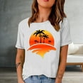thumbnail image 2 of Fesfesfes Womens Tshirts Fashion Woman Print Round-Neck Short Sleeve T-Shirt Printing Loose Blouse Tops Womens T Shirt 6(M), 2 of 4