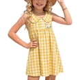 thumbnail image 1 of Odeerbi 0-10 Años Niñas Pascua Vestido de Tanque En Cuadro Peter Pan Cuello Vestido de Línea A Vestido de Verano Casual Sol, 1 of 6