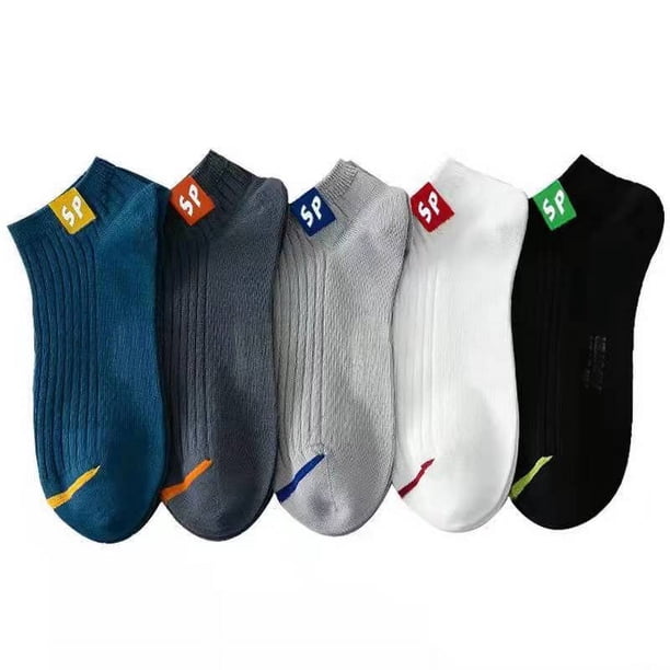Calcetines cortos para hombre, calcetines blancos de primavera y verano, calcetines deportivos para estudiantes, transpirables y de moda, calcetines náuticos de color sólido para hombre