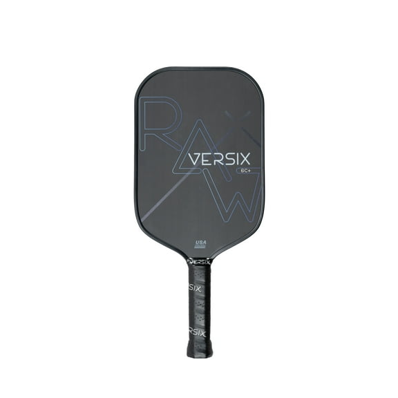 VERSIX RAW Carbon Fiber Pickleball Paddle, Extended 5.75" Handle, Raw Carbon Fiber, 7.9oz (Midweight), 15mm Core