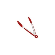 Silicone Kitchen Tongs (9 inch), High Heat Resistant to 480°F, Stainless Steel with Non-Stick Silicone Tips (9 inch, Red)