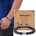 thumbnail image 2 of Basketball Baseball Bracelet Natural Beaded Rugby Bracelet Sports Bracelet With Card, 2 of 6