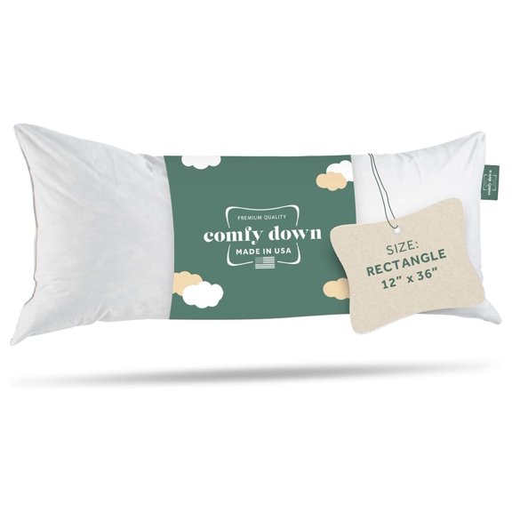 ZRuEzyX 95% 5% Down, 12 X 36 Rectangle Decorative Pillow Insert, Sham Stuffer - Made in USA