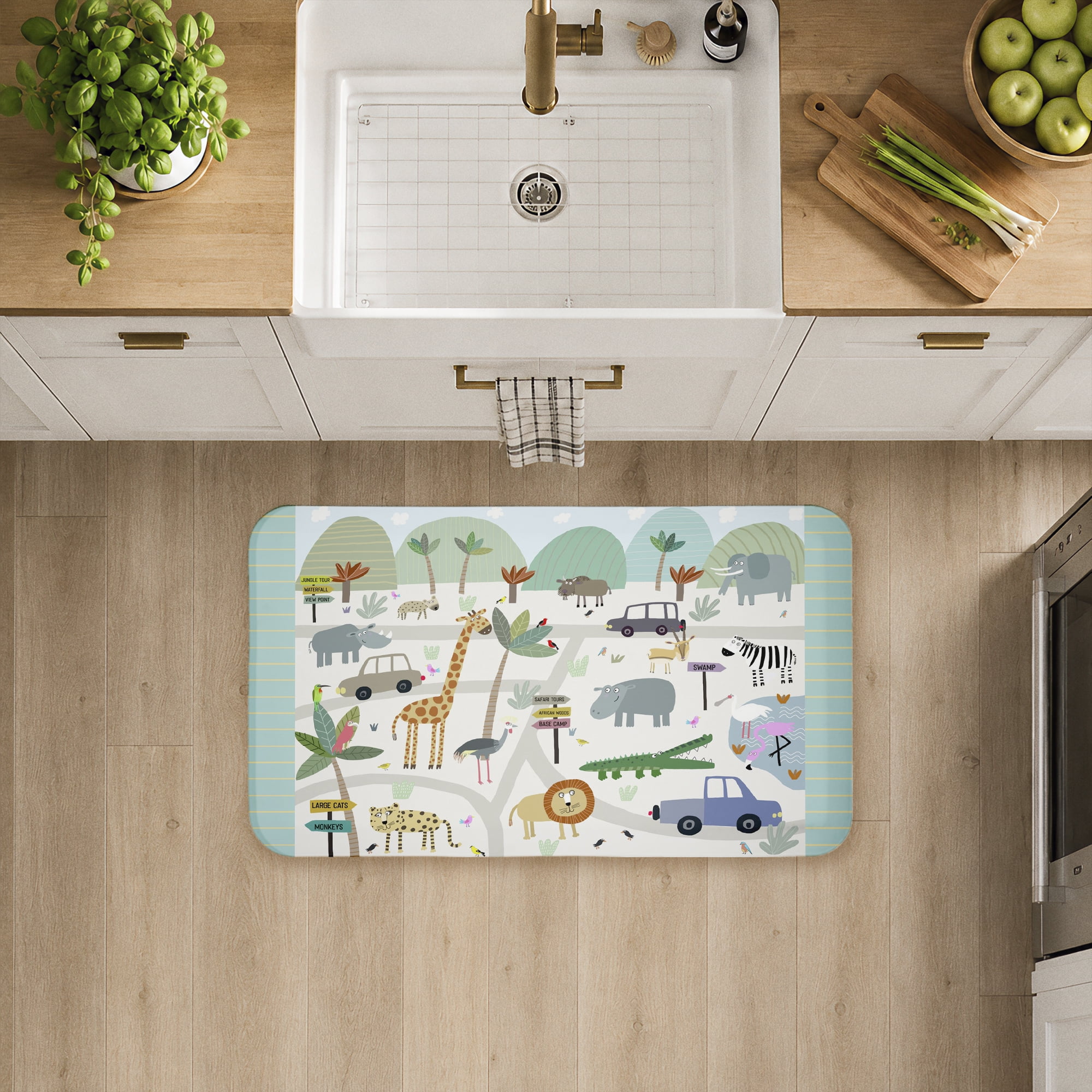 Stupell Industries Safari Journey Animals Printed Anti-Fatigue Floor Mat, design by Carla Daly