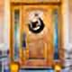 thumbnail image 5 of Colgador de puerta de Halloween, letrero de puerta negro, decoración redonda de madera, letrero colgante personalizado, letrero rústico de madera para puerta de Halloween, colgante de pared para el h, 5 of 5