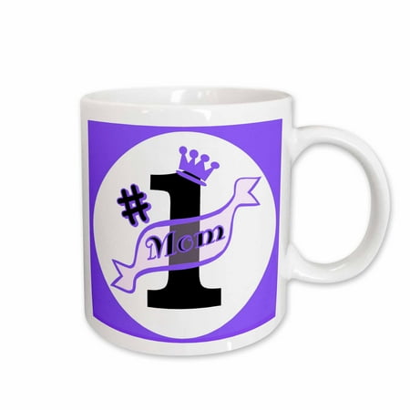 

3dRose Number One Mom Purple Ceramic Mug 11-ounce