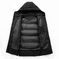 thumbnail image 5 of Hfyihgf Padded Jacket for Mens Big & Tall Casual Long Qulited Puffer Coat Thick Winter Windproof Thermal Full Zip Hooded Parka Outwear(Black,M), 5 of 5
