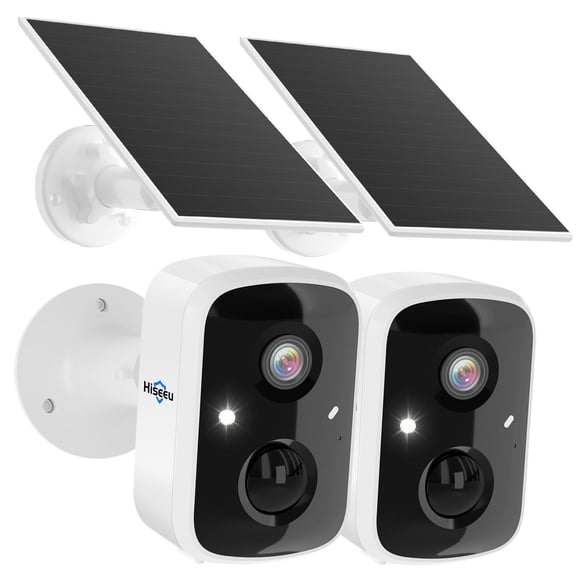 Hiseeu 4MP Security Camera Wireless Outdoor- Battery Power with Solar, Motion Detection, Local Storage or Optional Cloud