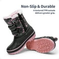 thumbnail image 6 of DREAM PAIRS Boys & Girls Winter Zip Snow Boots Outdoor Warm Waterproof Sport Snow Boot BLACK/PINK Size 9, 6 of 6