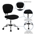 thumbnail image 6 of Emma + Oliver Mid-Back Black Mesh Swivel Task Office Chair with Chrome Base, 6 of 13