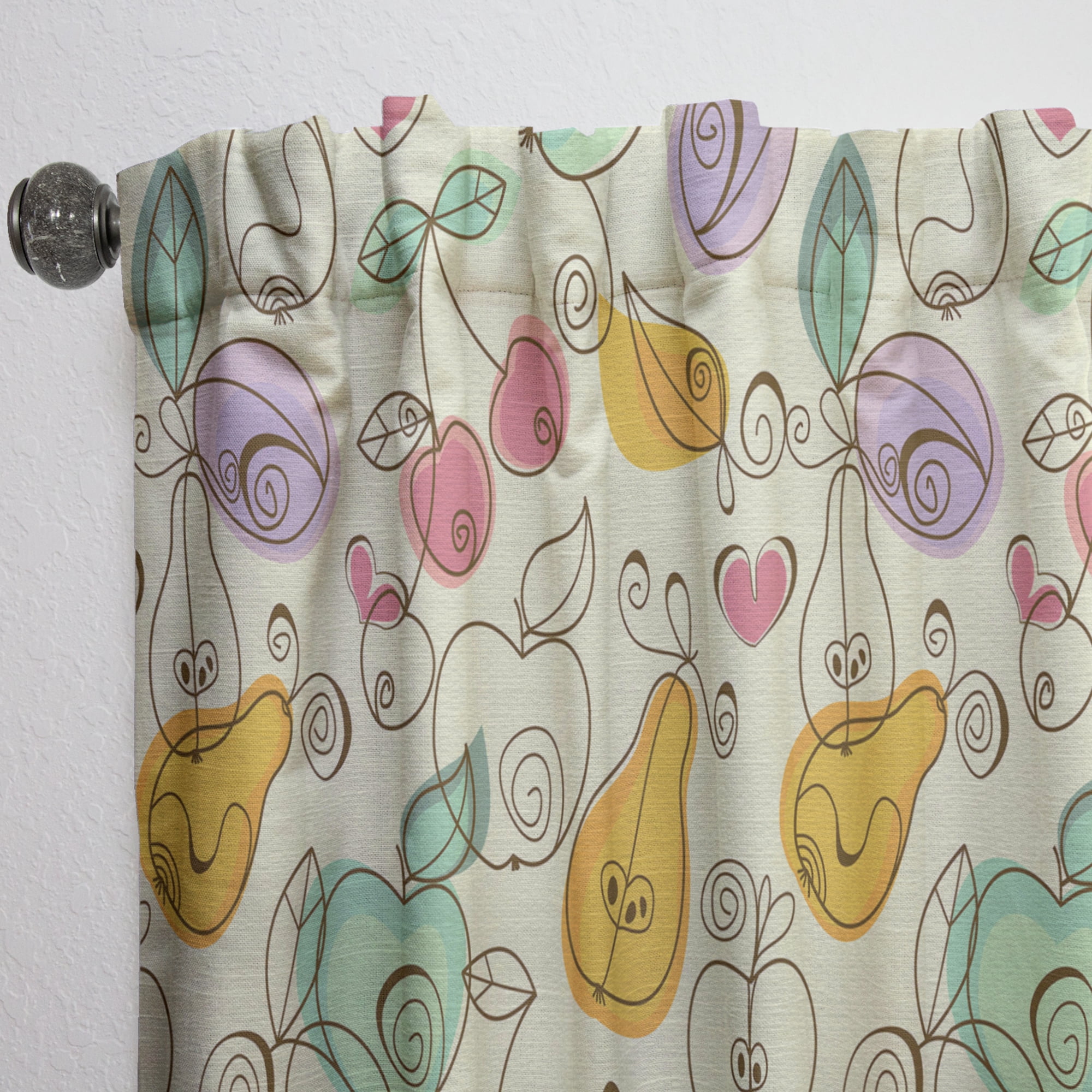 Designart 'Cherries and Apples Pears' Traditional Curtain Panel