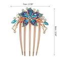 thumbnail image 4 of Peineta de flores Unique Bargains con incrustaciones de diamantes de imitación azul cielo, 4 of 7