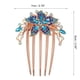 thumbnail image 4 of Peineta de flores Unique Bargains con incrustaciones de diamantes de imitación azul cielo, 4 of 7