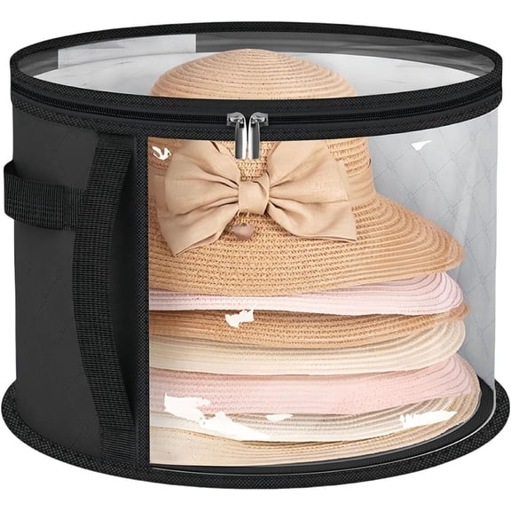 Homlyo Cylinder Clear Hat Storage Organizer, Large Capacity Dustproof Hat Box for Baseball Caps, Wide Brim Sun Hats