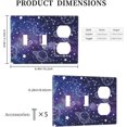 thumbnail image 4 of NICKSUN Galaxy Space Purple Combination Wall Plate, 3 Gang 2 Toggle 1 Duplex Outlet Cover Decorative Switch Plate for Office Home Decor, 4.5 x 6.38 Inch, 4 of 7