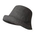 thumbnail image 2 of LIZUOJUN Under $5 Bucket Cloche Hat For Women Short Wide Brim Solid Linen Blend Sun Hat Summer Outdoor Travel Street Photography Daily Casual Cap, Grey,M, 2 of 4