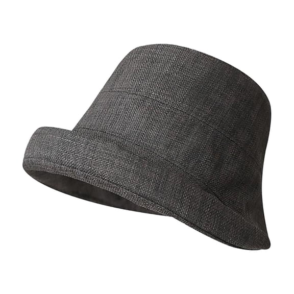 Women Classic Cloche Hat Cotton Linen Fedora Bucket Cap Soft Short Brim Slouchy Breathable Cozy Sun Hats Outdoor Travel Fashion Hat Adjustable Lightweight Elegant Cap, Grey