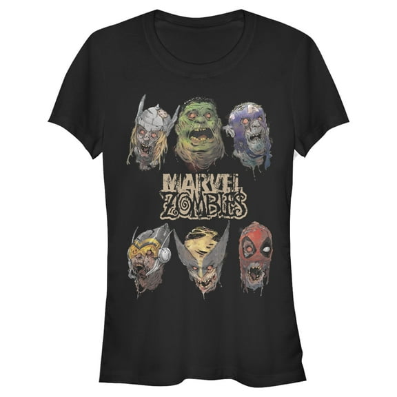 Junior's Marvel Zombies Happy Heroes  Graphic Tee Black Small