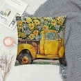 thumbnail image 2 of Fenyluxe Sweet Summer Daisy Flower Decorative Throw Pillow Covers, Hello Sunshine Yellow Truck Floral Cushion Case Decor, Seasonal Home Decoration for Sofa Couch 20x20in, 2 of 5